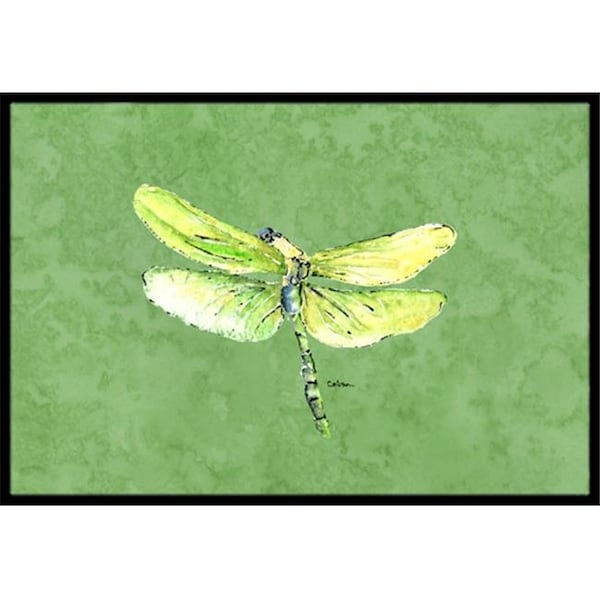 Carolines Treasures Carolines Treasures 8864JMAT 24 x 36 in. Dragonfly On Avacado Indoor Or Outdoor Doormat 8864JMAT - main